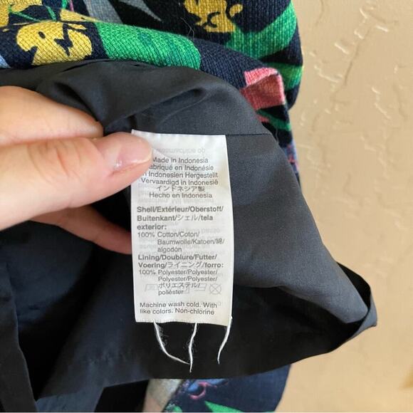 J. Crew Floral Tea Navy Sheath Basket Weave Dress 2 - Picture 5 of 6